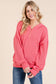 Hot Pink Ribbed Quarter Zip Hoodie