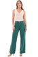 Chloe High Rise Frayed Wide Leg Pants: Blue Teal