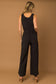 Gilli Sleeveless Surplice Jumpsuit with Pockets: Black
