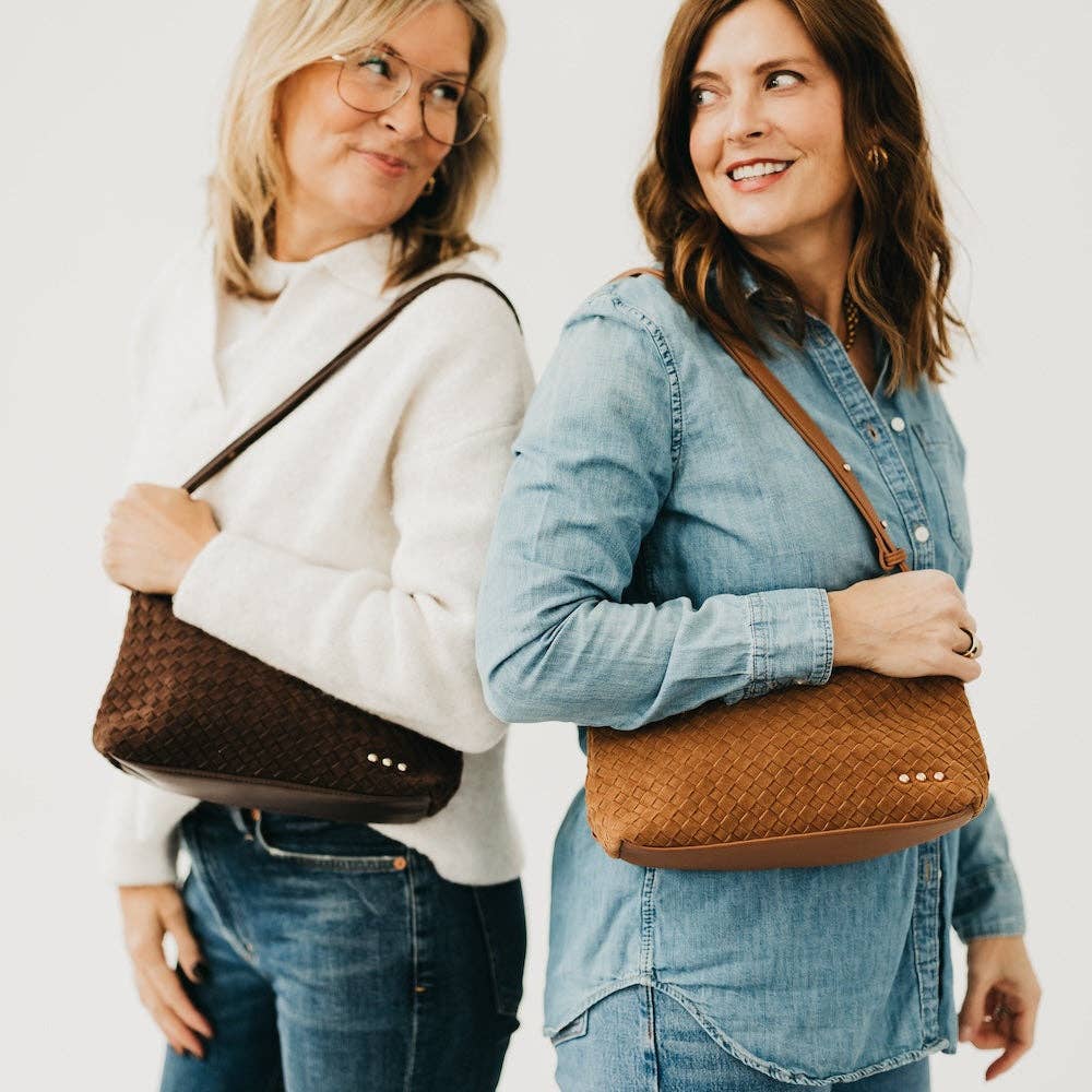 Suede Harper Hobo Shoulder Bag: Chocolate