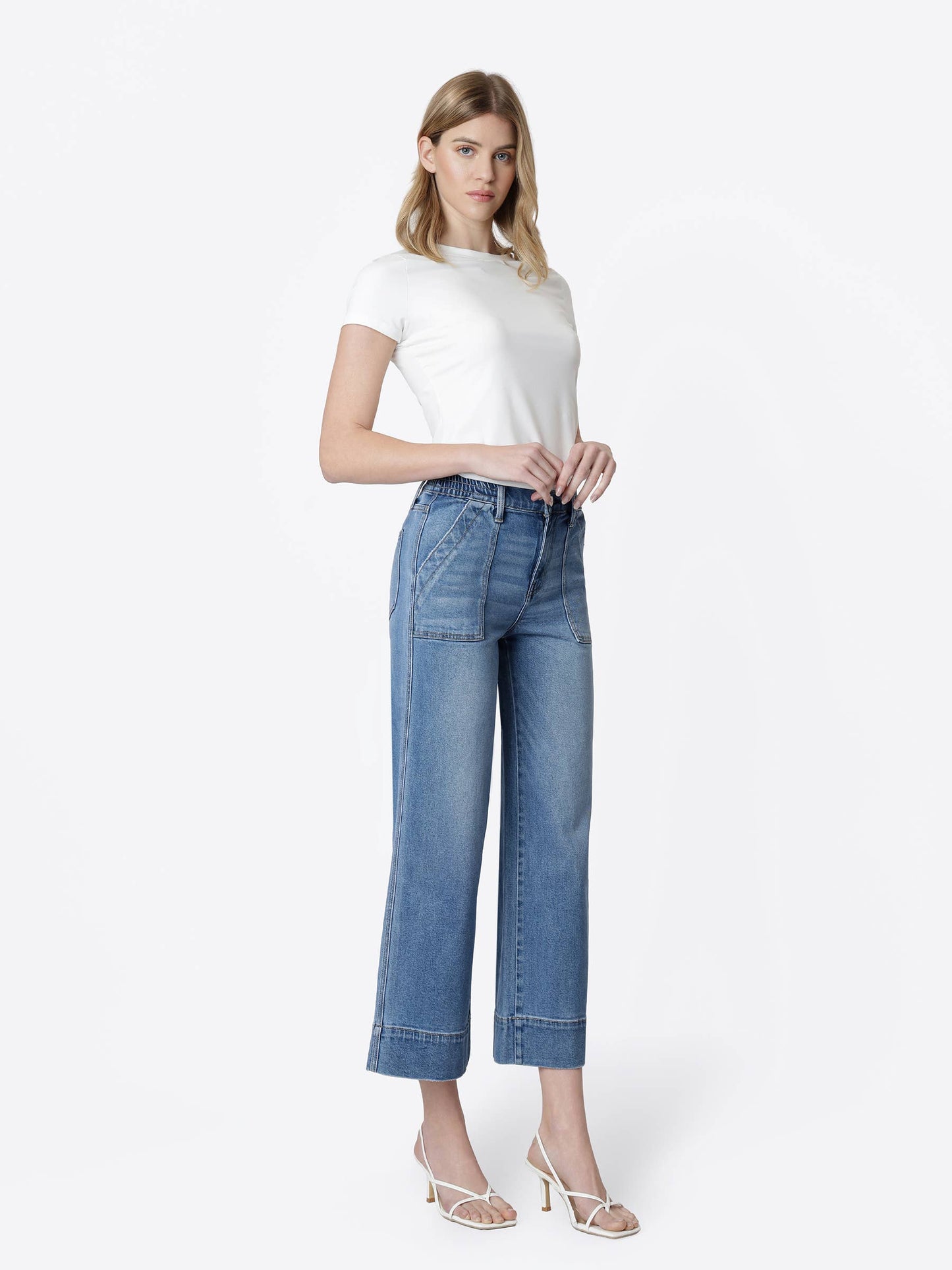 Lovervet High Rise Elastic Waistband Wide Leg
