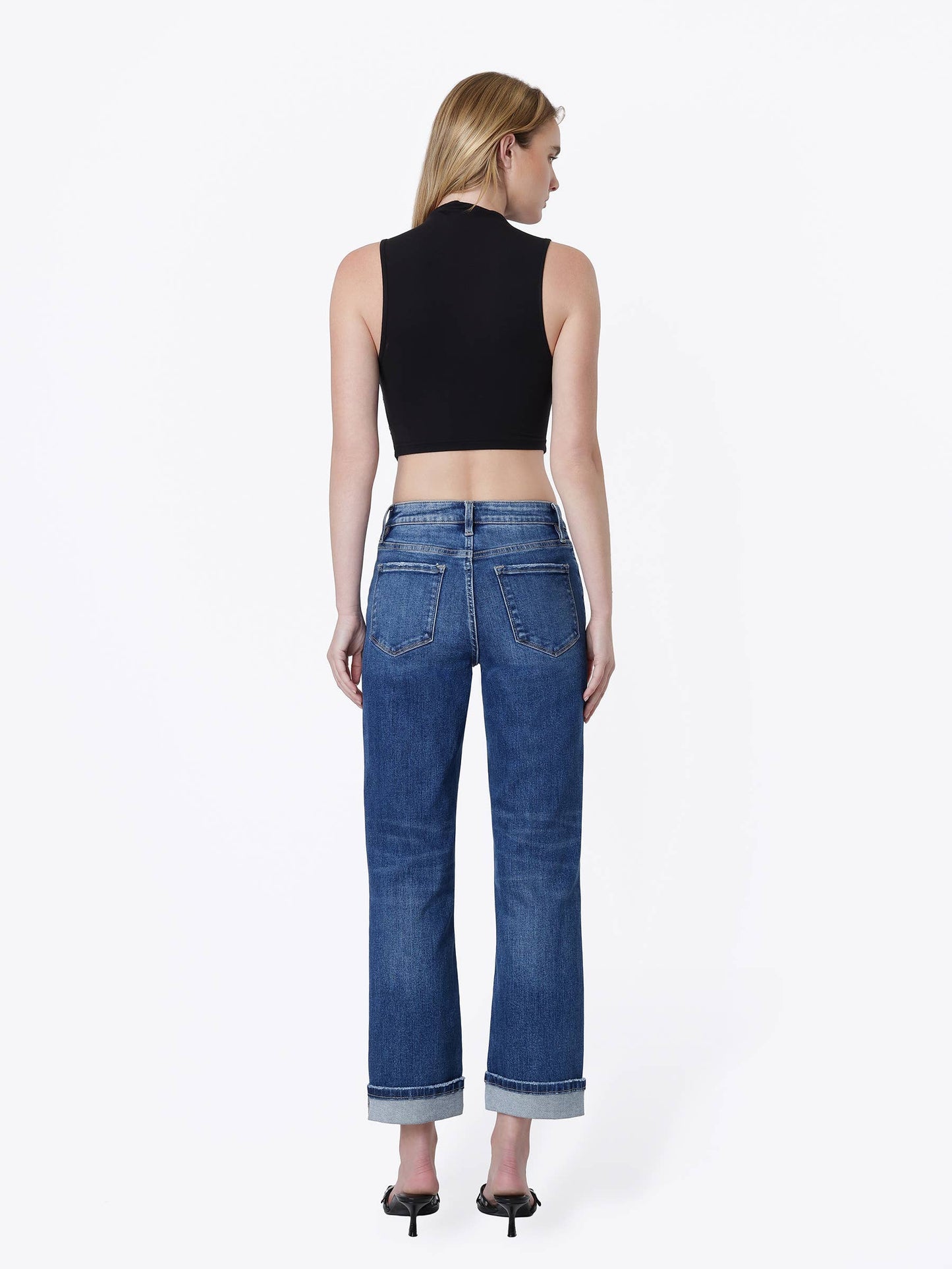 Lovervet High Rise Cuffed Crop Straight