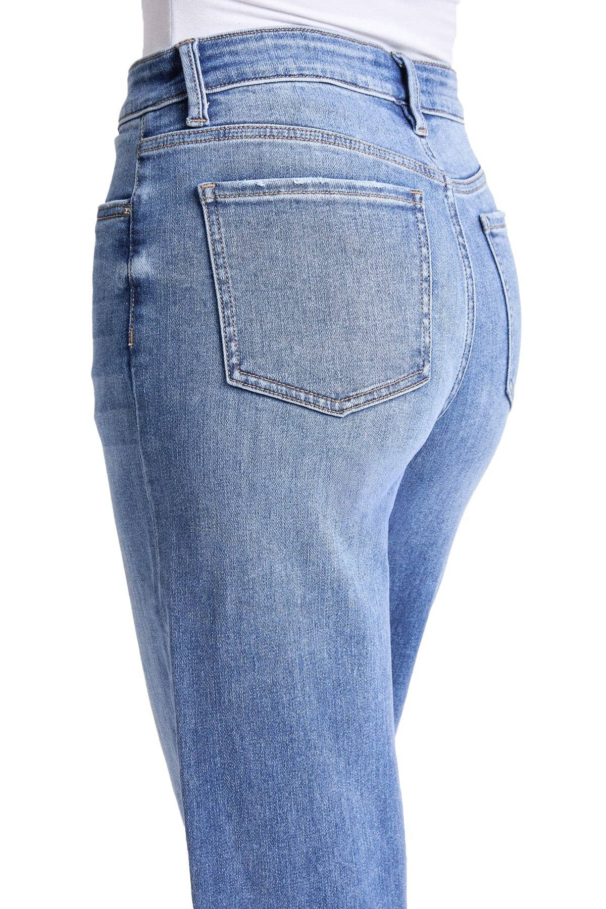Hailey High Rise Cuff Wide Leg Jeans: Medium Wash