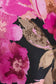 Gilli Long Sleeve Peplum Top: Black-Fuschia Floral