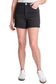 Essential High Rise Fray Hem Shorts: Black