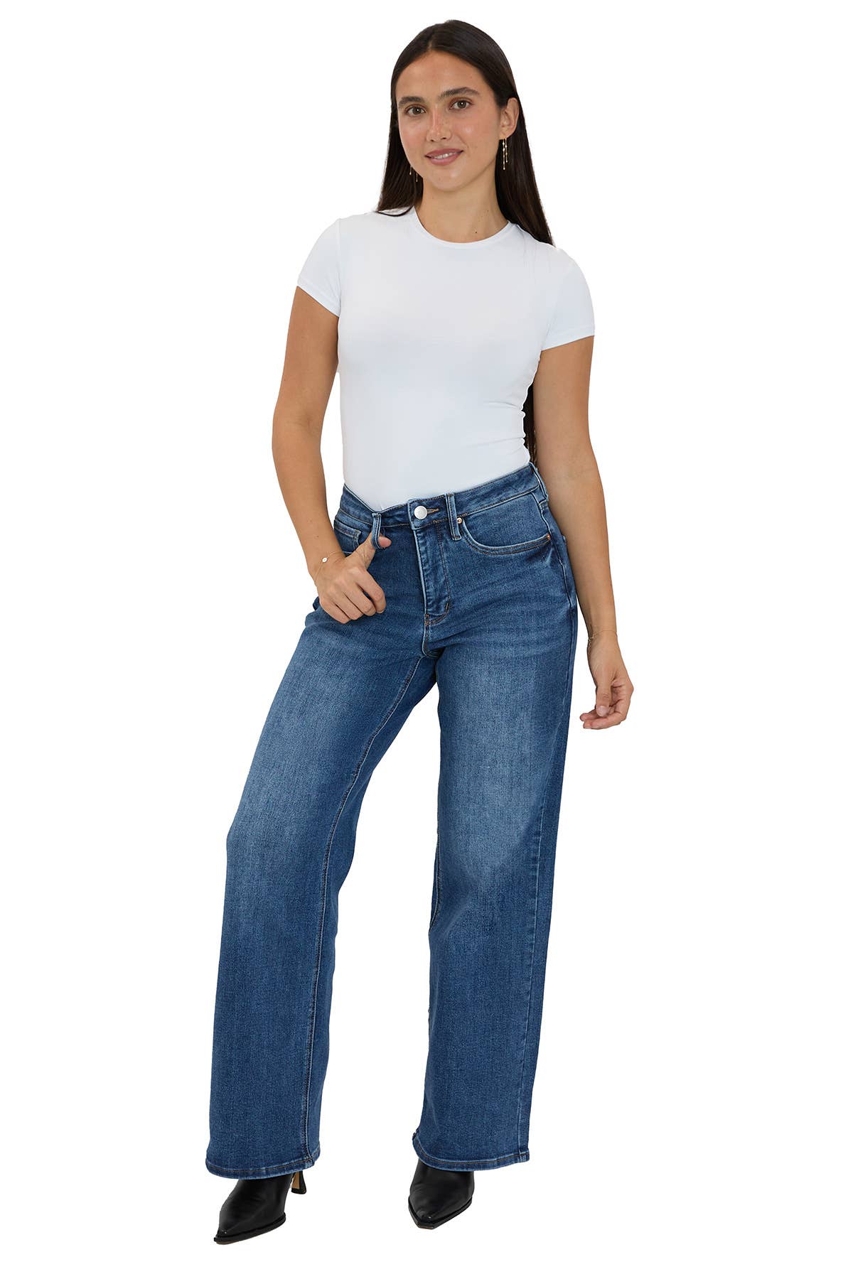 Chloe RFM High Rise Wide Leg Jeans