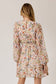 Gilli Long Sleeve Floral Print Mini Dress: Ivory-Multi Floral