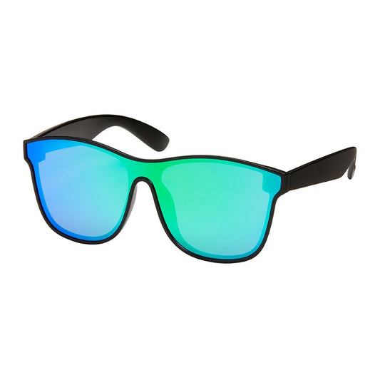 Blue Gem Shields Flat Mirror Lens Sunglasses