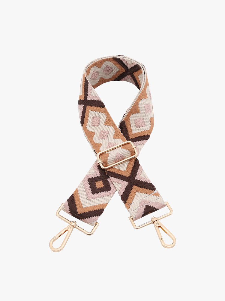 Jen & Co. Camel and Pink Bohemian Guitar Purse Strap