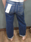 Risen Denim High Rise Cuffed Barrel Jean - Dark Wash