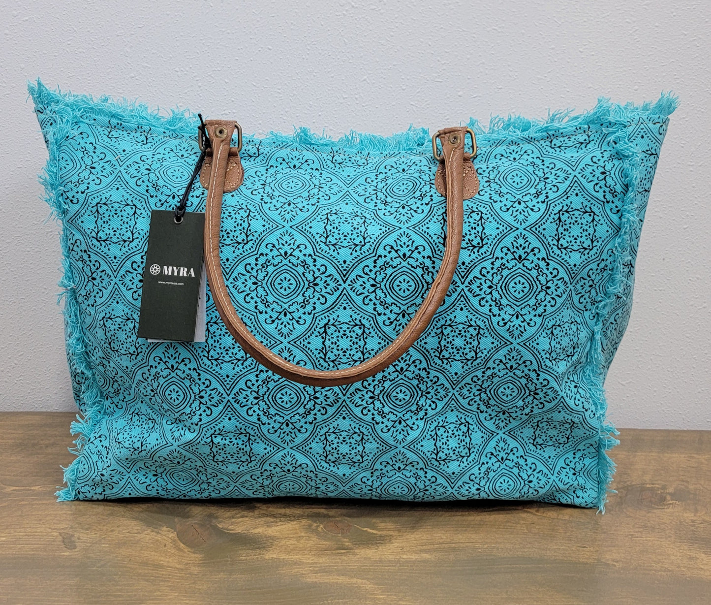 Myra Triple Fork Ranch Weekender Bag - Turquoise