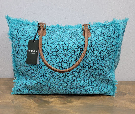 Myra Triple Fork Ranch Weekender Bag - Turquoise