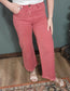 Risen High Rise Cropped Wide Leg Jean - Brick