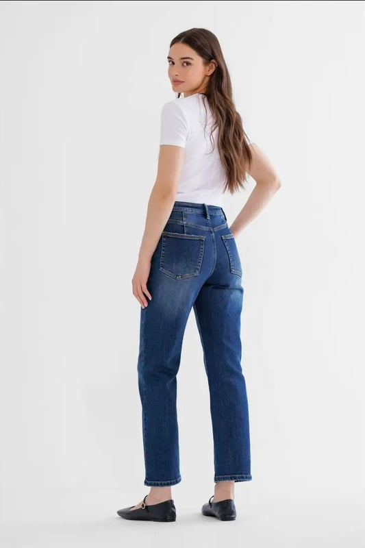 Mica Denim Super High Rise Straight Leg w/ Back Dart - Fleece