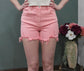 Risen Distressed Jean Short in Flamingo