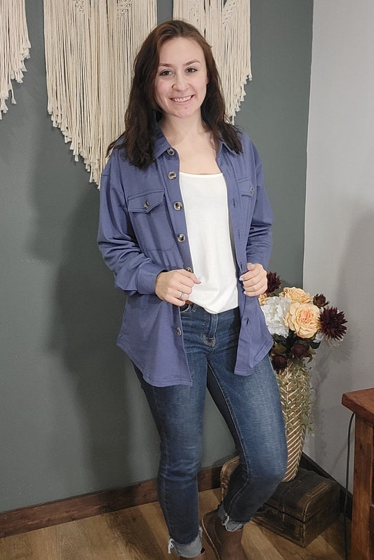 Michelle Mae Navy Button Up Shirt