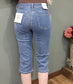 Royalty Tummy Control Medium Wash Capri Jean