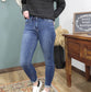 Curvy/Reg Judy Blue Vintage Cut Hem Mid Rise Skinny Jeans