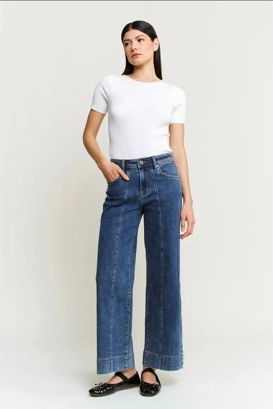 Mica Denim High Rise Wide Crop