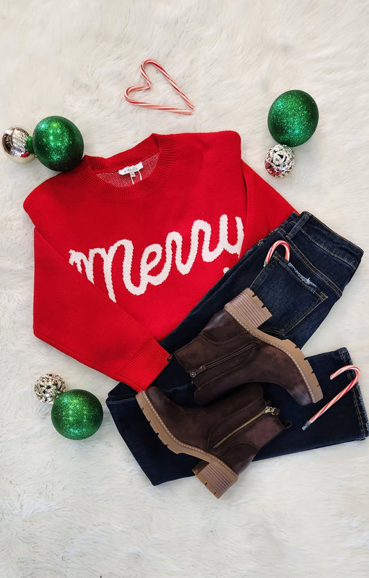 Miracle Red Merry Sweater