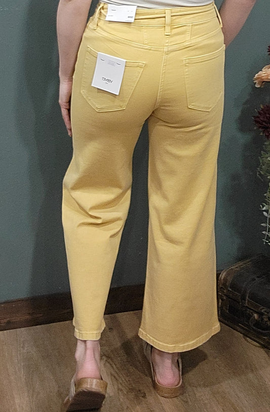 Vervet Crop Wide Leg Marigold Yellow Denim Jeans