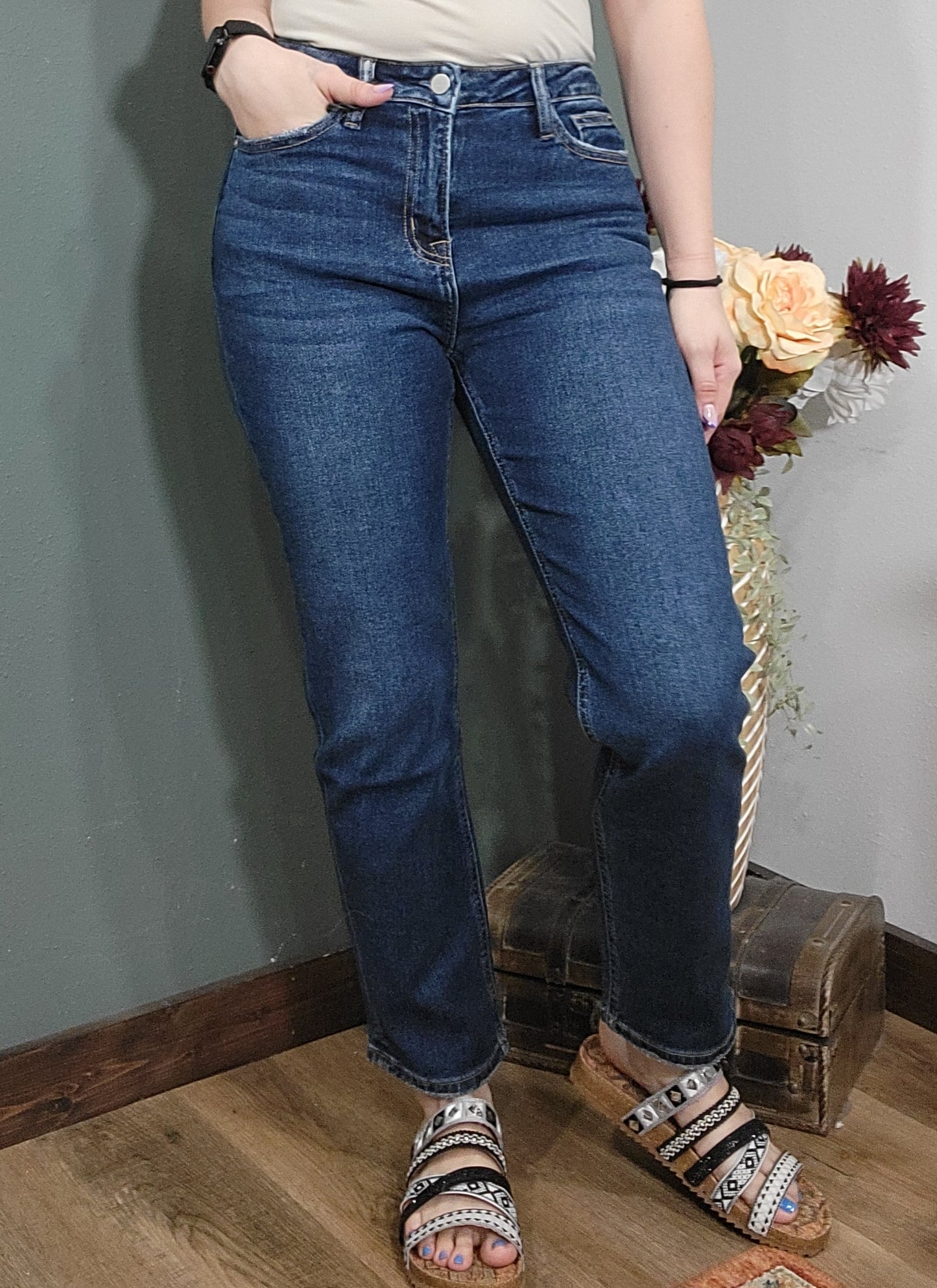 Mica Denim Super High Rise Wedgie Straight Jean