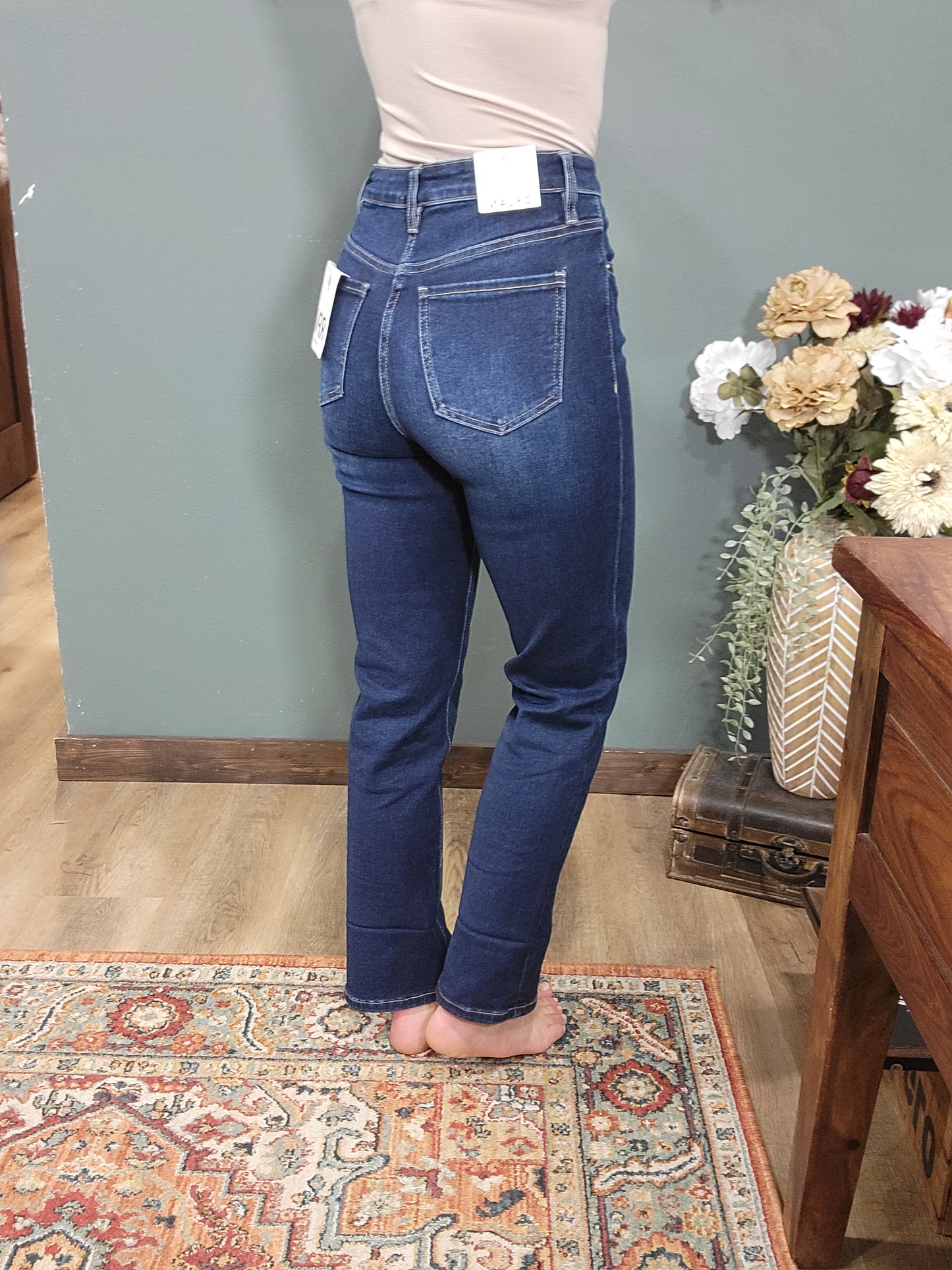 RFM Dylan Dark Wash High Rise Straight Jean - Reg/Curvy