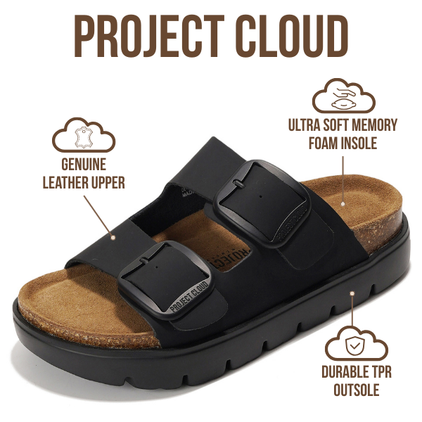 Project Cloud Black Mono Sandal - Gracie