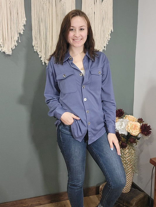 Michelle Mae Navy Button Up Shirt