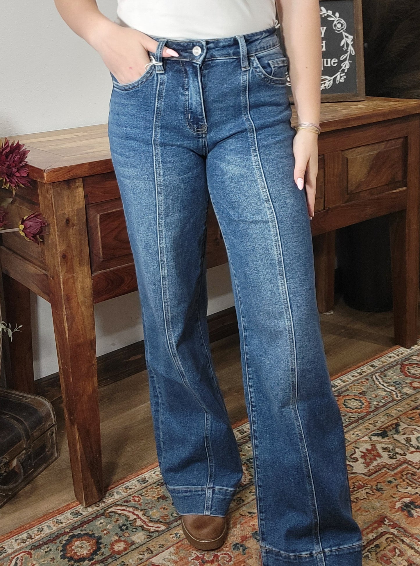 Lovervet High Rise Trouser Hem Wide Leg