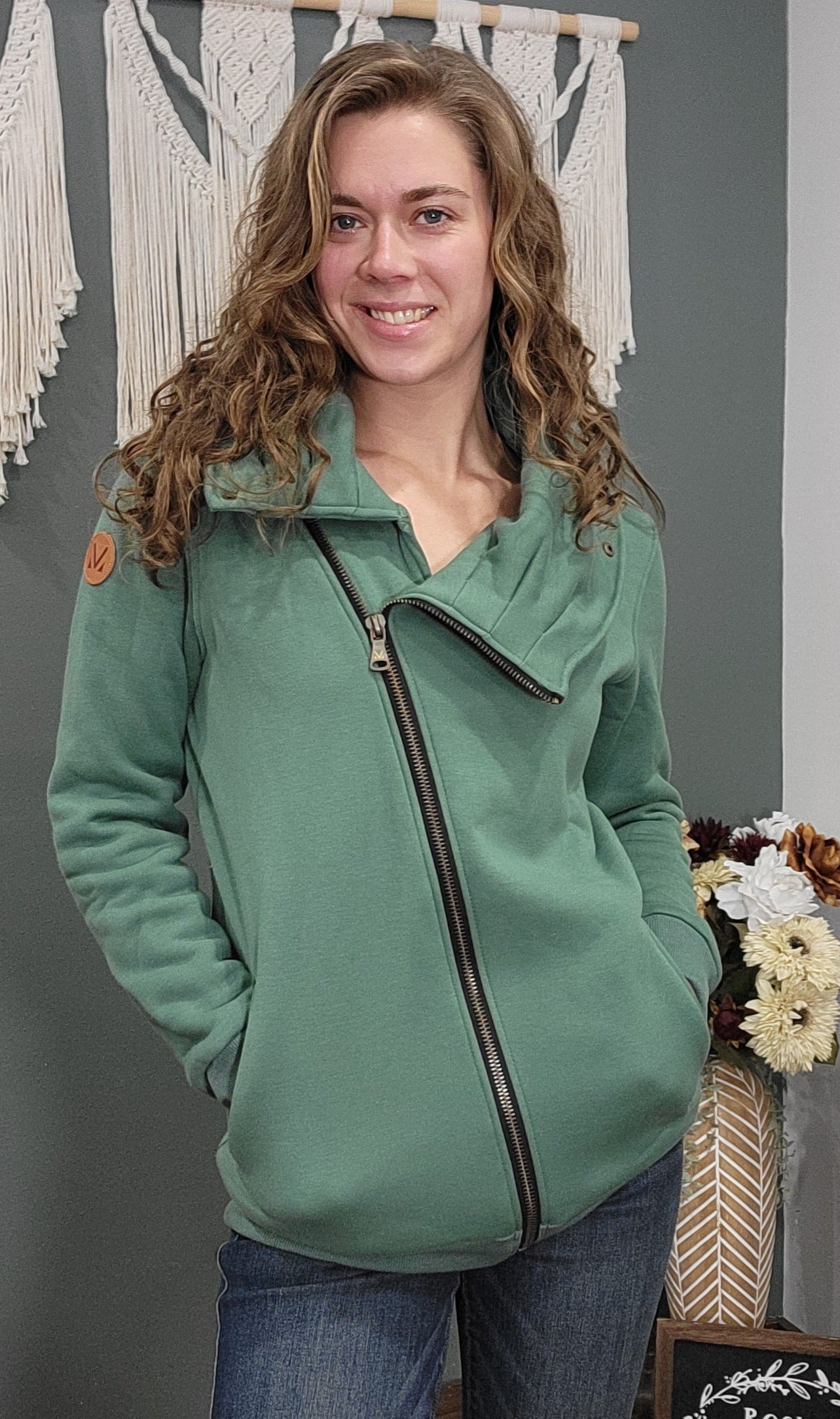 Michelle Mae Quinn ZipUp Cowl - Fern