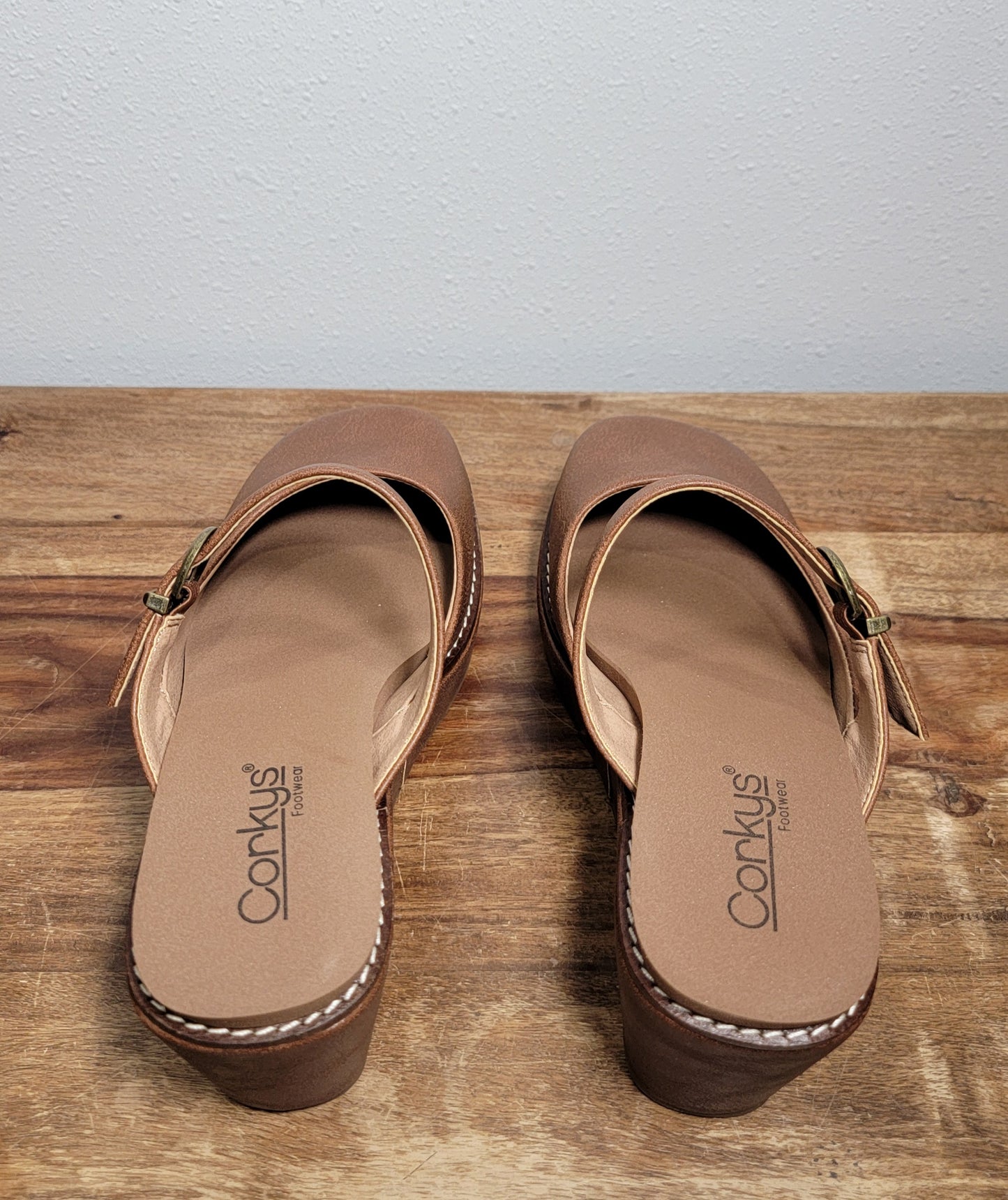 Corkys Me Time Closed Toe Wedge - Auburn