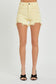 Risen High Rise Pale Yellow Denim Short