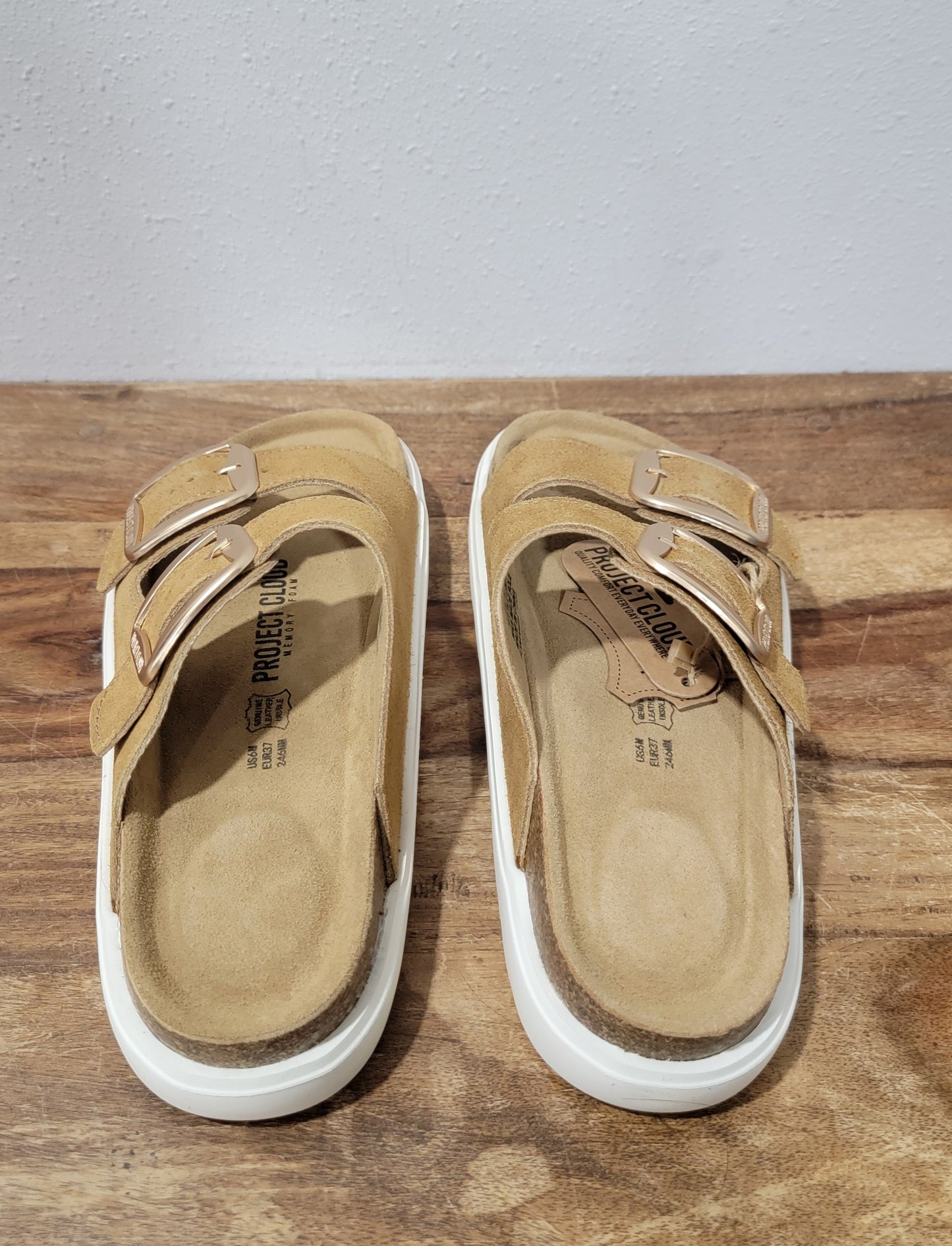 Project Cloud Gracie Leather Sandal - Chestnut Suede
