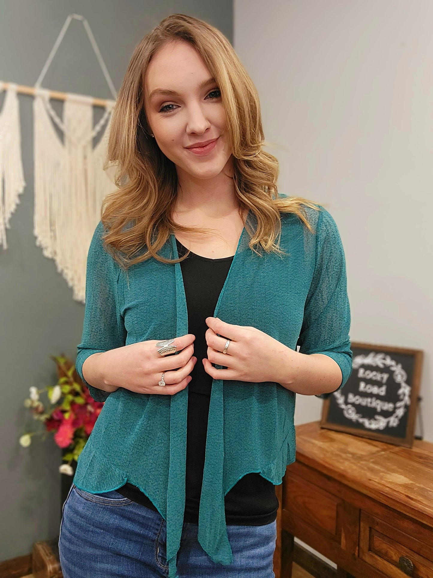 Creation Lightweight Cardigan/Teal