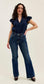 Judy Blue High Rise Petite Flare Trouser Hem