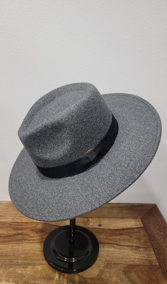 CC Beanie Fedora Hat - Heather Charcoal