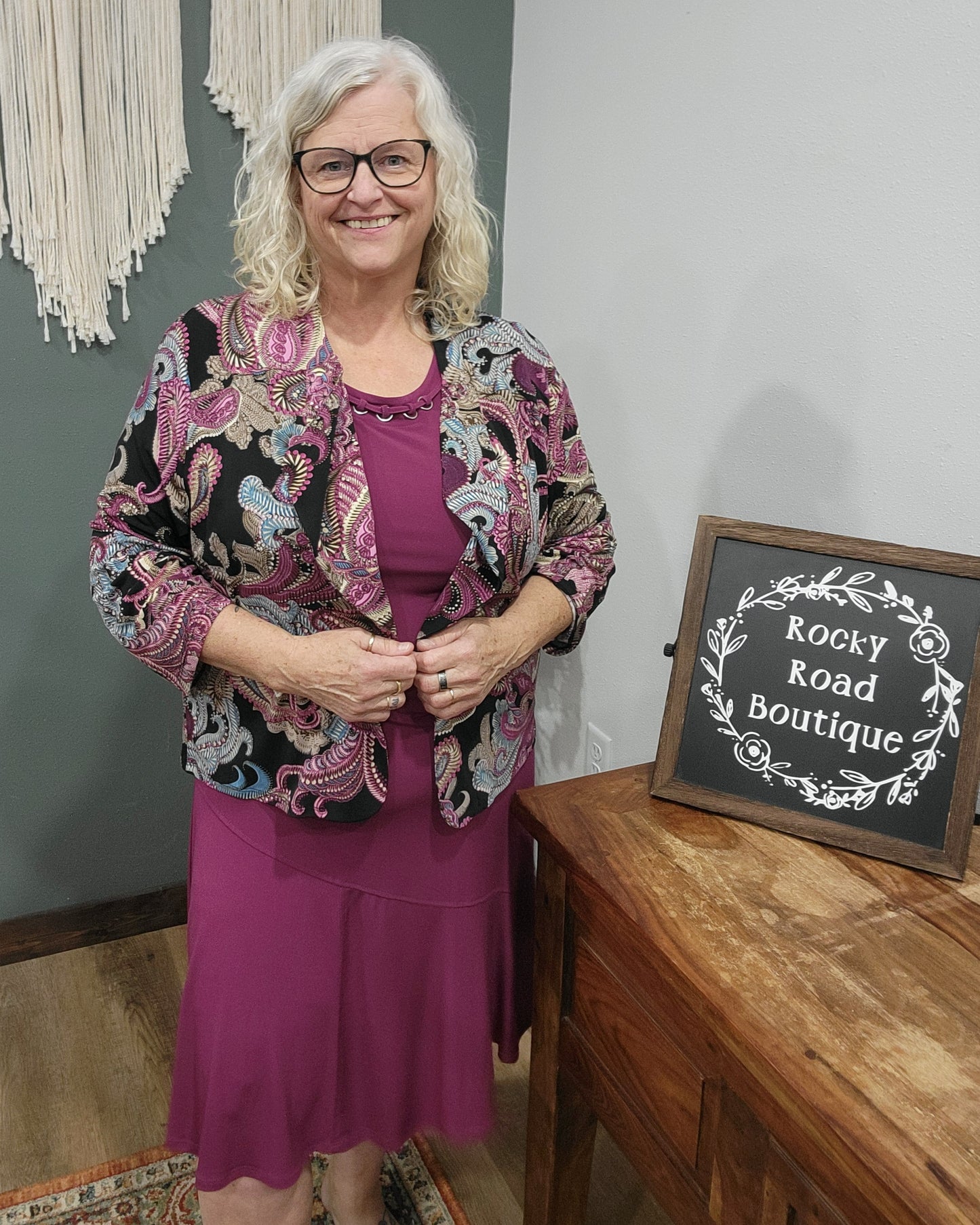 Southern Lady Purple+Tan Cardigan