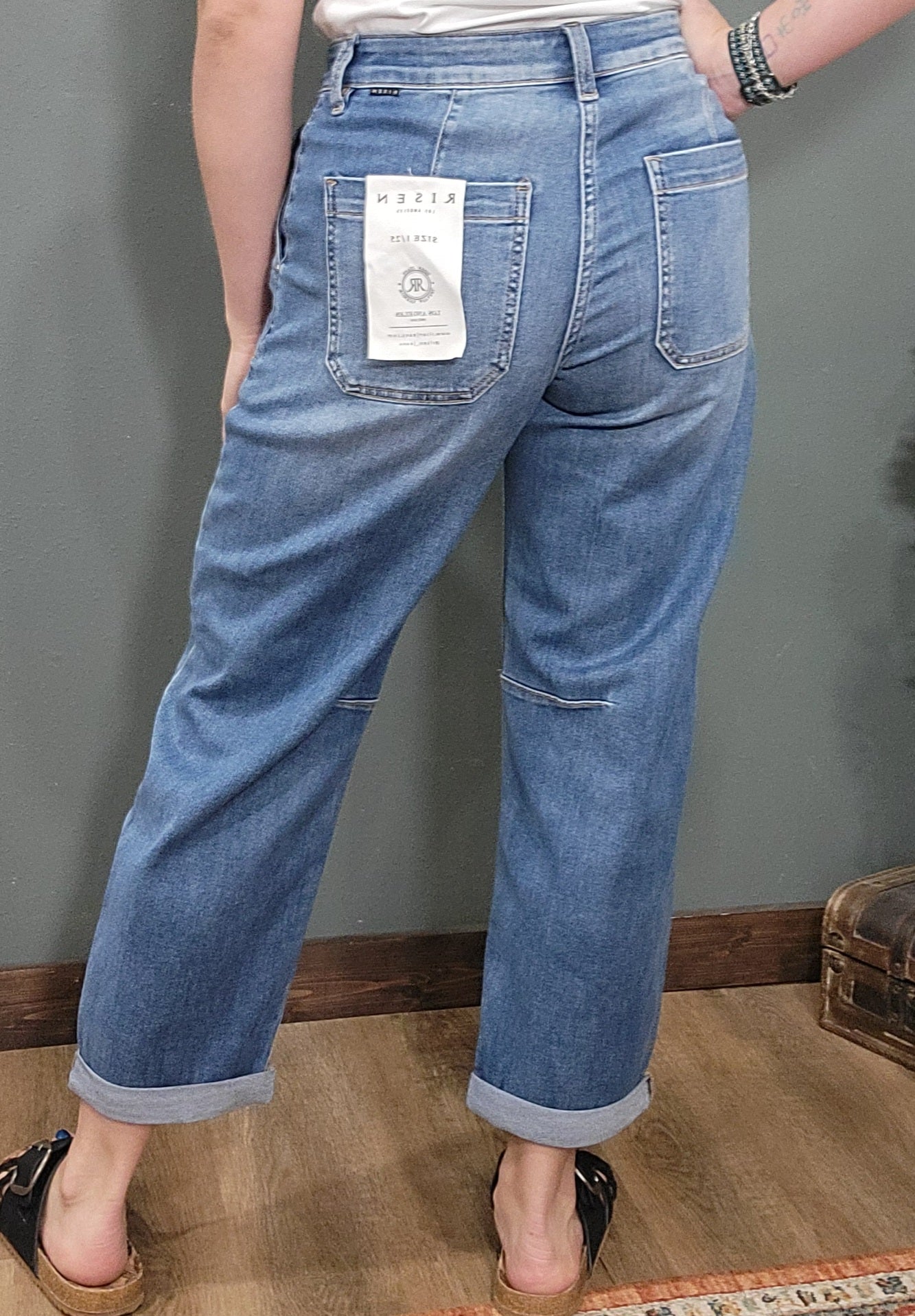 Risen Slouchy Barrel Jean with Patch Pockets