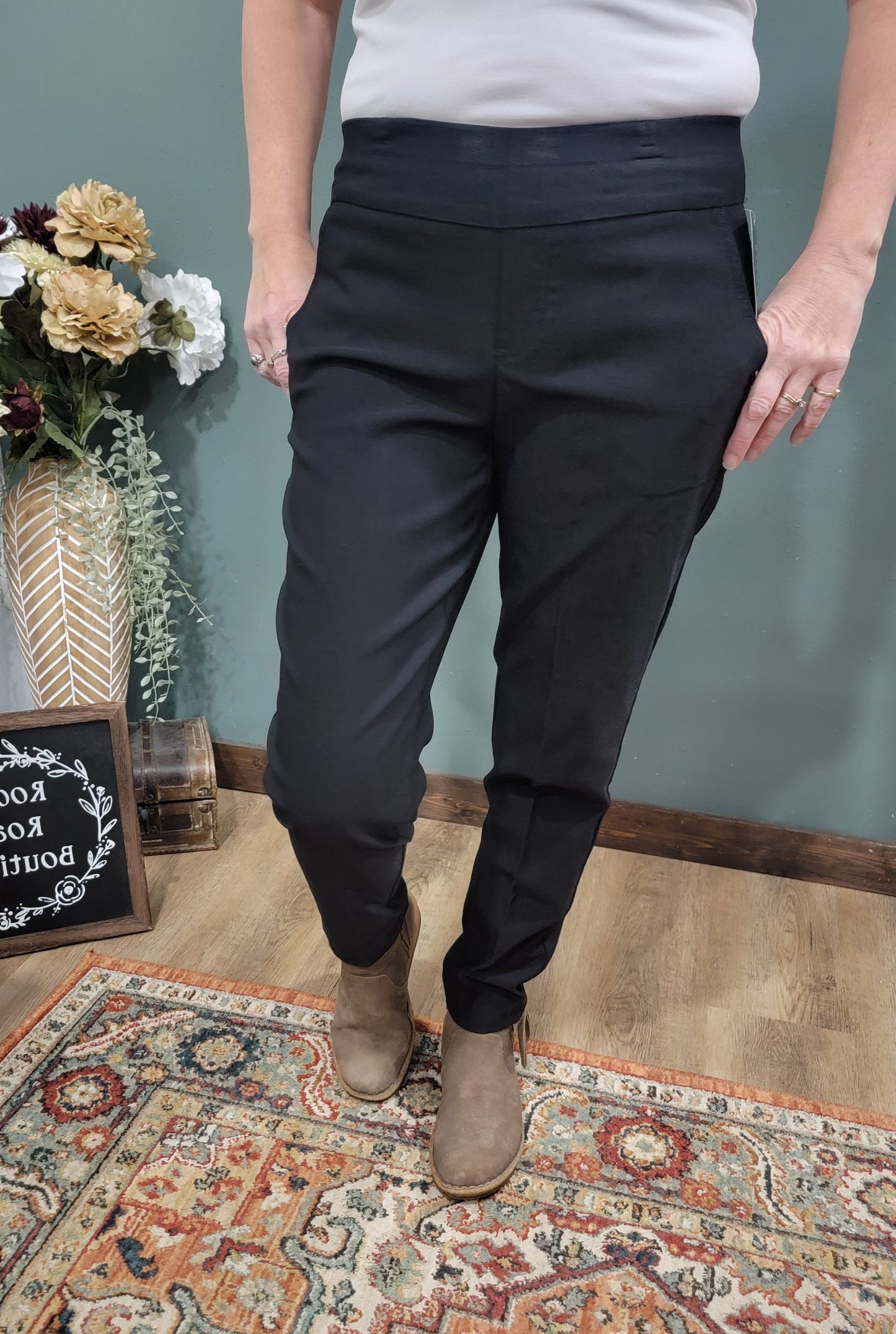 N Touch Black Dress Pants - Petite
