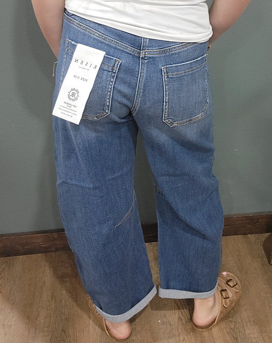 Risen Slouchy Cuffed Barrel Jean