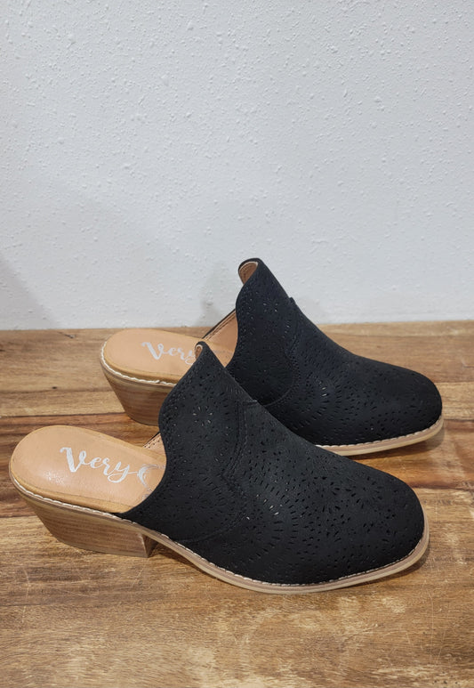 Very G Queen Mule Slip On -Black