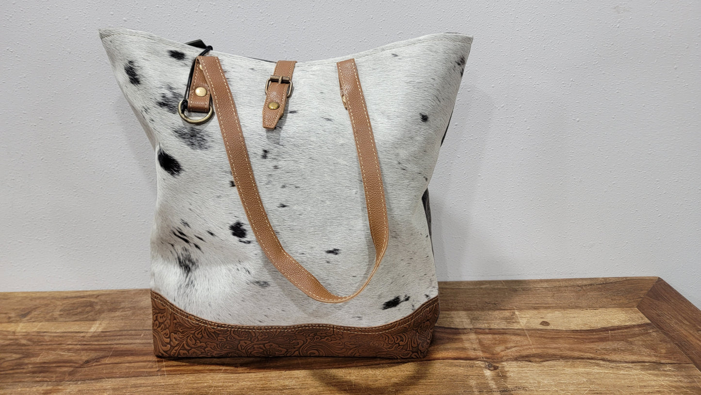 Myra Bag Rock Strewn Canvas & Hair-on Purse