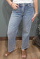Judy Blue Tummy Control Mid Rise Petite Straight Fit