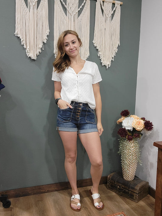 Risen Denim High Rise Shorts