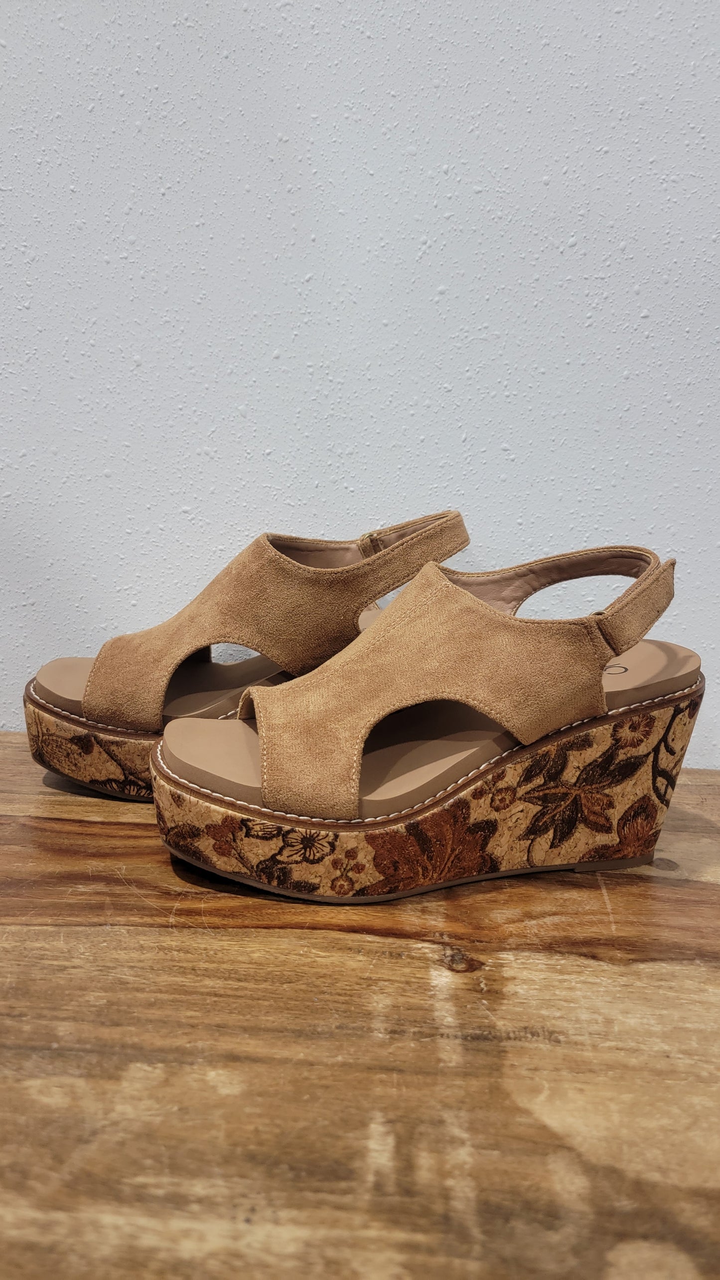 Corky- Freddie Tobacco Faux Suede Wedge