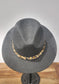 CC Beanie Fedora Hat - Heather Black w/Leopard Print Band