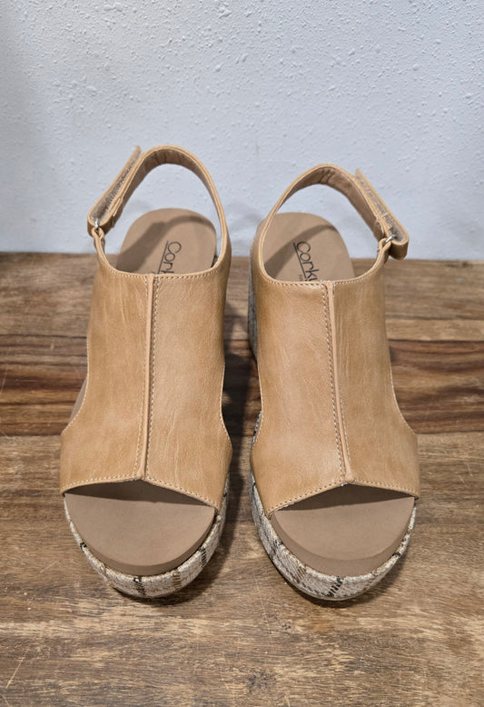 Corkys Miss Carley Plaid Sandal - Caramel