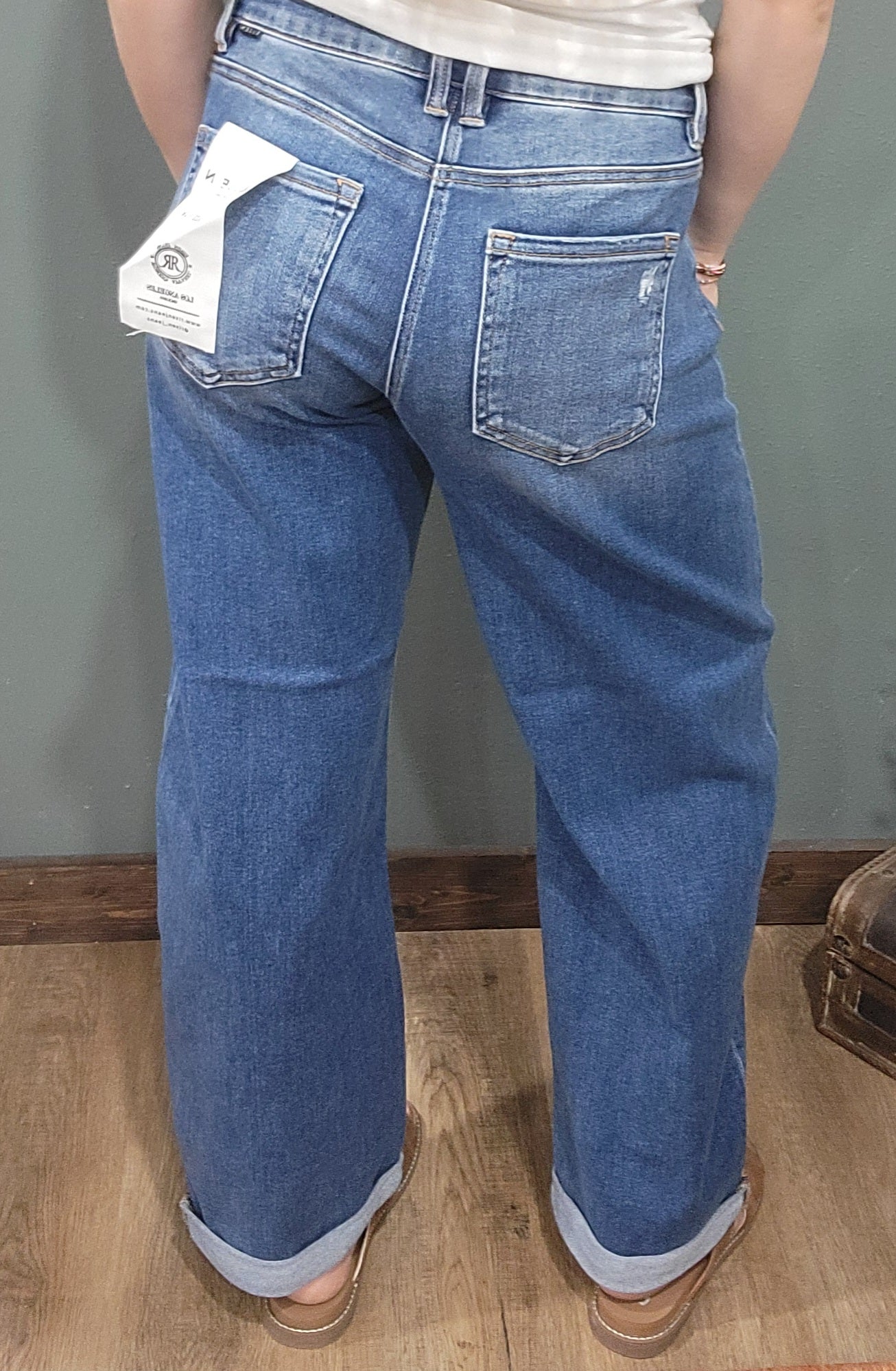 Risen Slouchy Crop Barrel with Cuffed Hem