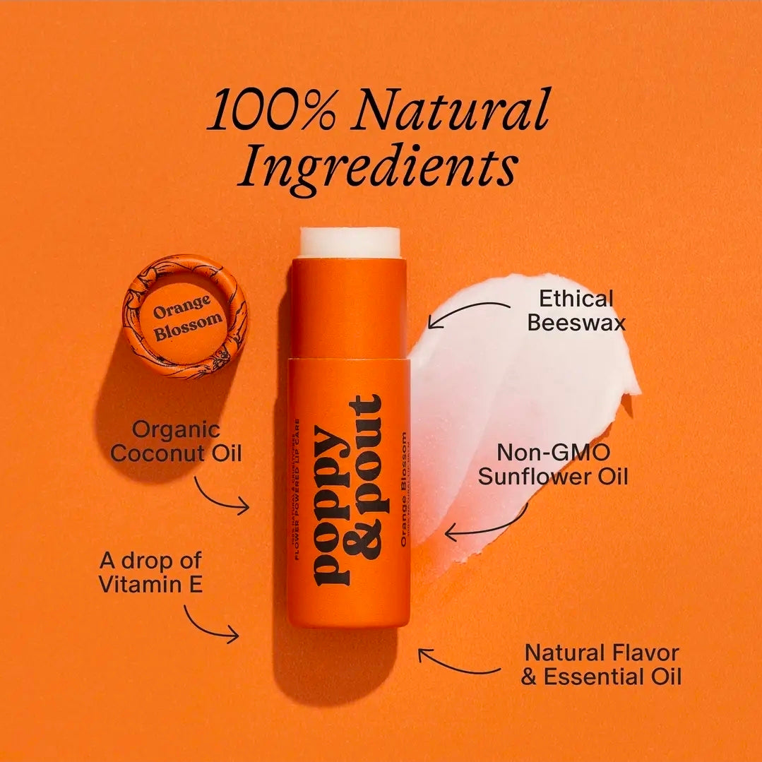 Poppy & Pout Orange Blossom Lip Balm